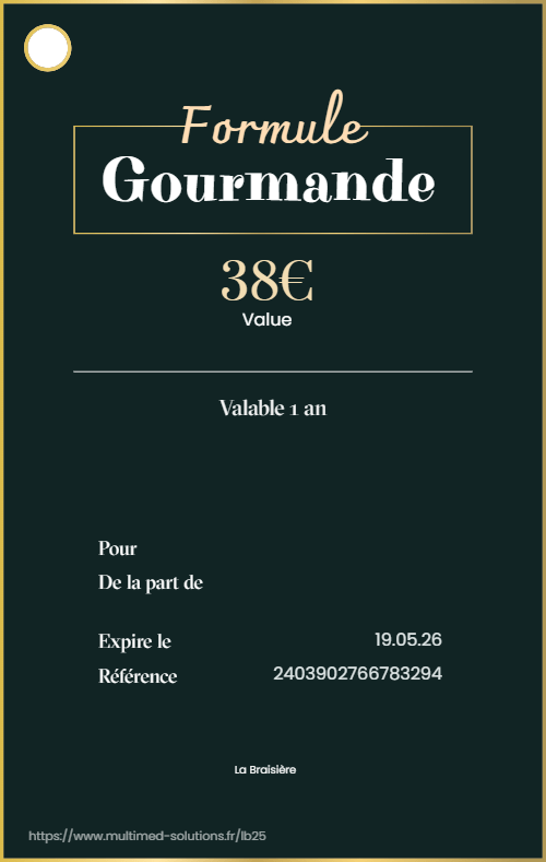 Formule Gourmande – 38€